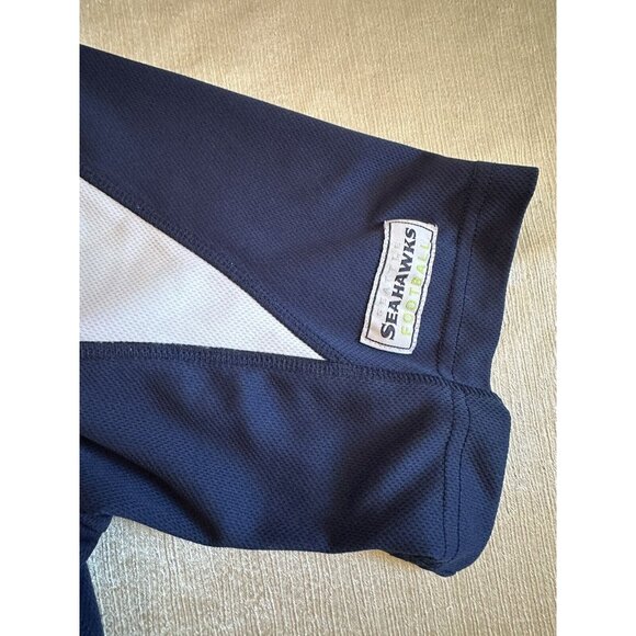 Seattle Seahawks Shirt Men's Large Blue Short Sleeve Polo Collared NFL Football - Picture 4 of 10